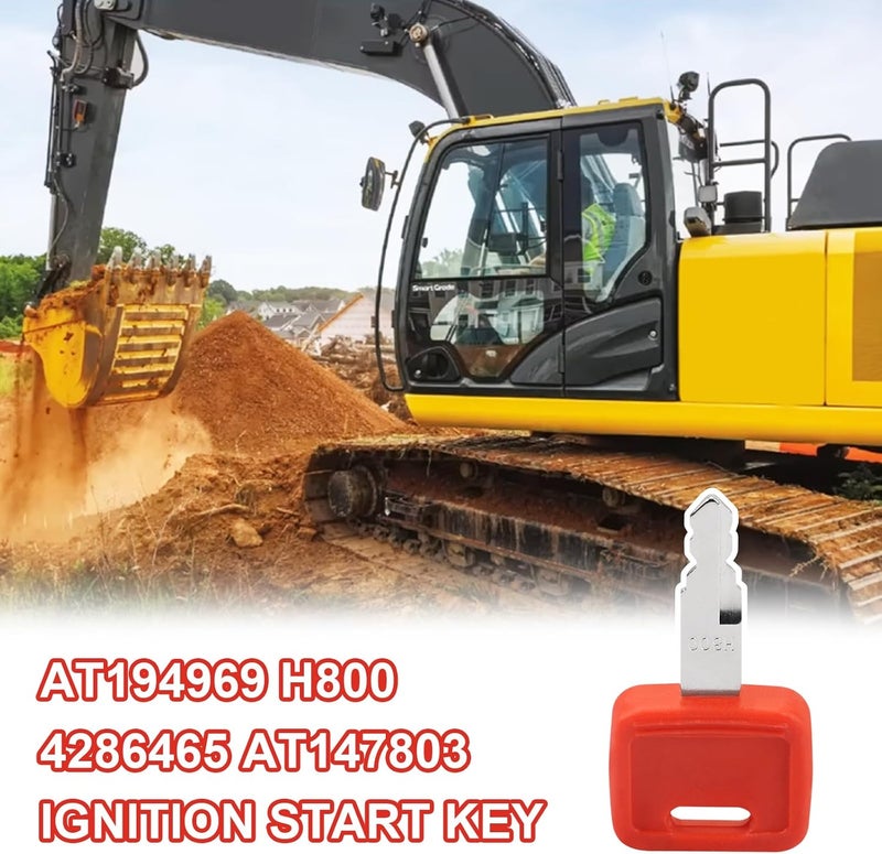 VIDABTE H800 Excavator Ignition Key, Ignition Keys for Jo-hn Deere Hita-chi Excavator Case Dozer Fiat New Ho-lland AT194969 AT147803 4286465 (12 pcs) - Image 4
